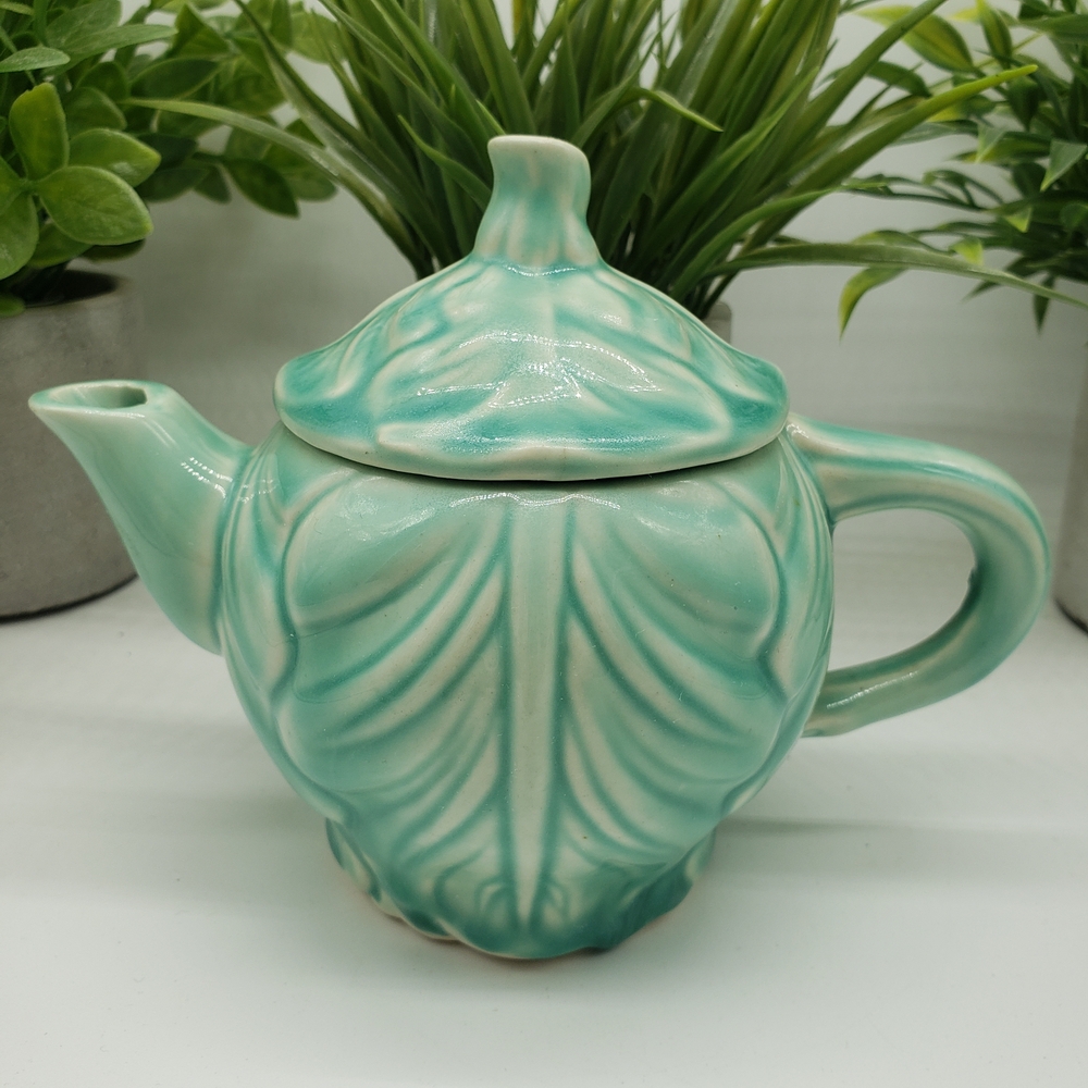 Franciscan Ware Vintage 1940s California Coronado Matte Aqua Glaze Teapot AS IS